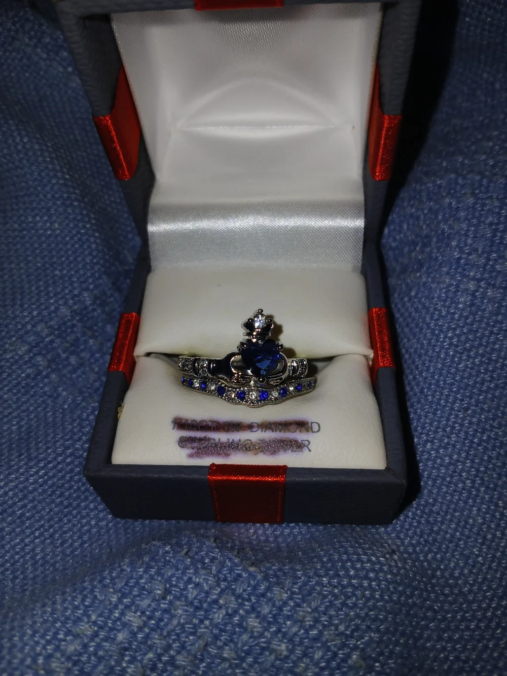 Blue Heart Sapphire Ring Stack - Women's Jewelry